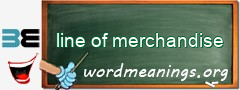 WordMeaning blackboard for line of merchandise